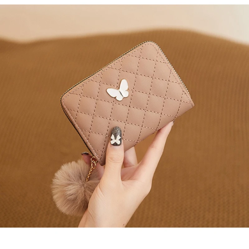 2025 جديد عصري Shortie بولي Leather حقائب كتف نسائية جلدية حقيبة نسائية للعملات المعدنية محفظة فراشة المرأة الترفيه حافظة للبطاقات ومحفظة صفر