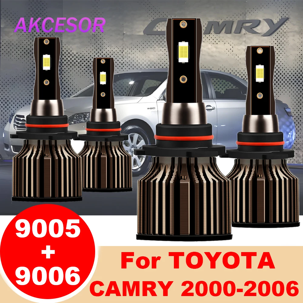 

9005 LED 9006 Car Headlight Bulbs HB3 HB4 fit for TOYOTA CAMRY 2000-2006 High Low Beam 60W 6000LM Auto Lamp Fog Light