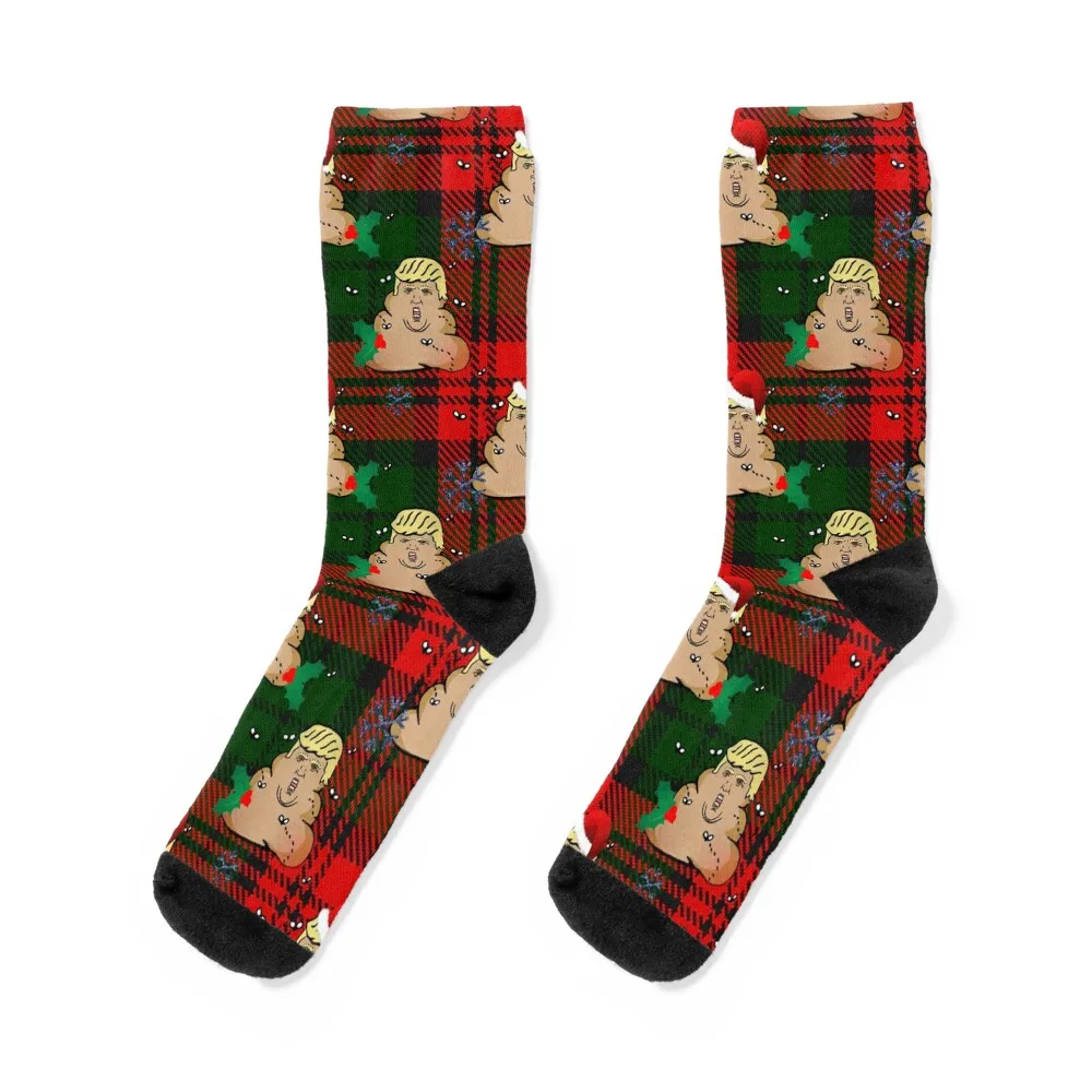 christmas dump trump santa claus hat plaid Socks christmas gift funny gifts halloween Socks Man Women's