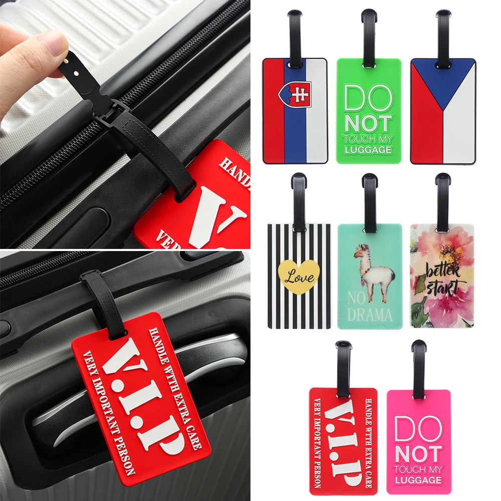 New Blue Anime Luggage Tag Pvc Travel Accessory Bag Portable Suitcase Label Business Card Display