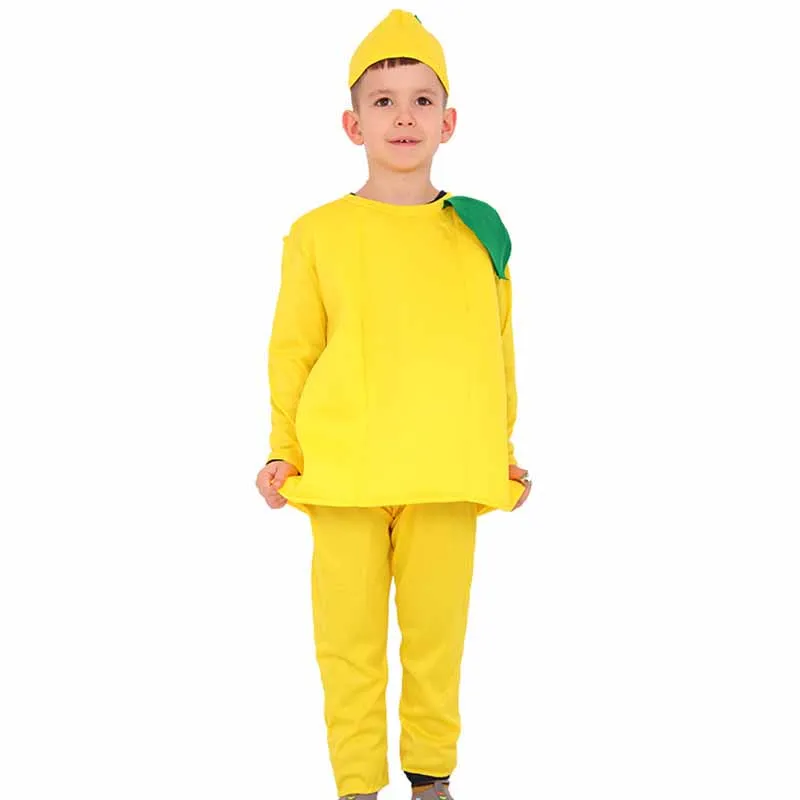 Kinder Kind Tomate Zitrone Ananas Apfel Kleidung Obst Gemüse Cosplay Kostüme Halloween Kinder Jungen Mädchen Leistung Outfits