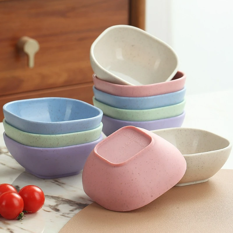 10pcs Square Reusable Plastic Sauce Dipping Bowl Hot Pot Barbecue Soy Sauce Vinegar Sauce Dish Tray Home Kitchen Accessories