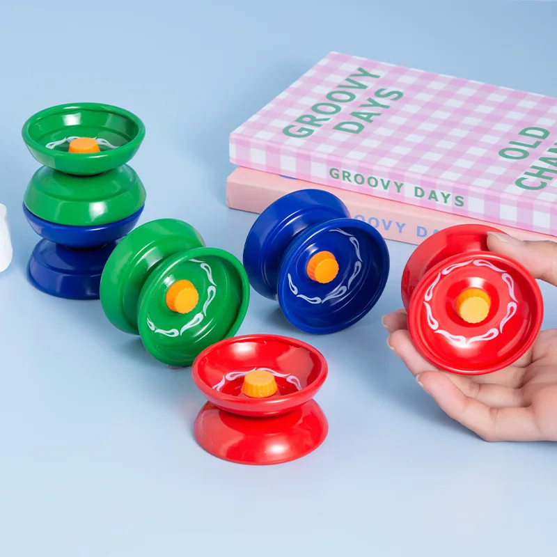 1szt Kids Alloy Magic Yoyo dla dzieci Początkujący Zabawka do ćwiczeń Żonglerka Gra z wirującym sznurkiem dla chłopców Dziewczynki Kolor Ramdom