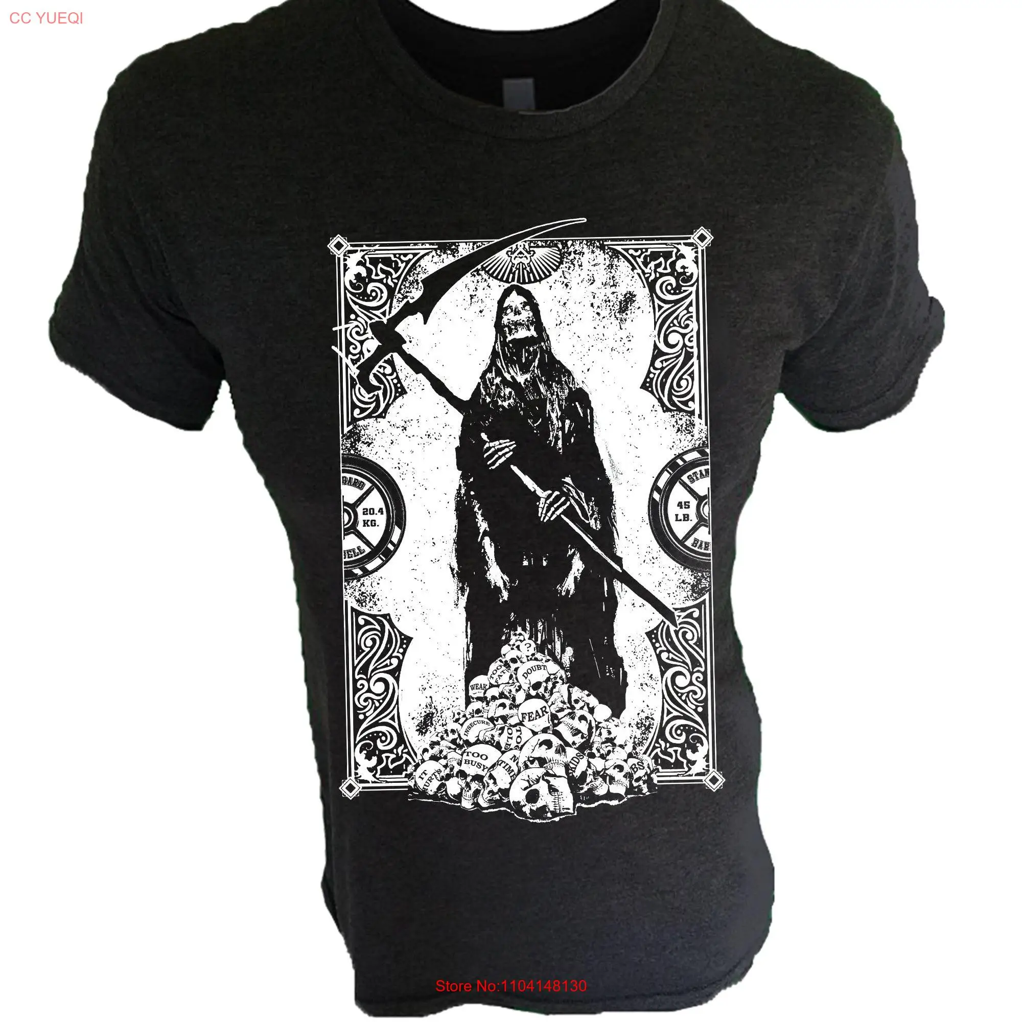 Iron Gods Dark Series Kill Your Excuses Workout T Shirt Grim Reaper Gym Bodybuilding Apparel Mens long or short sleeves