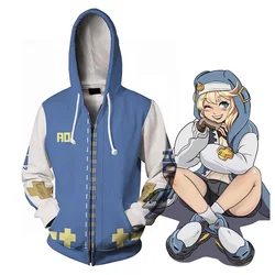 Guilty Gear Bridget Cosplay Hoodie 3D Printed Hooded Sweatshirt Men Women Halloween Casual Streetwear Zip Up Jacket Coat