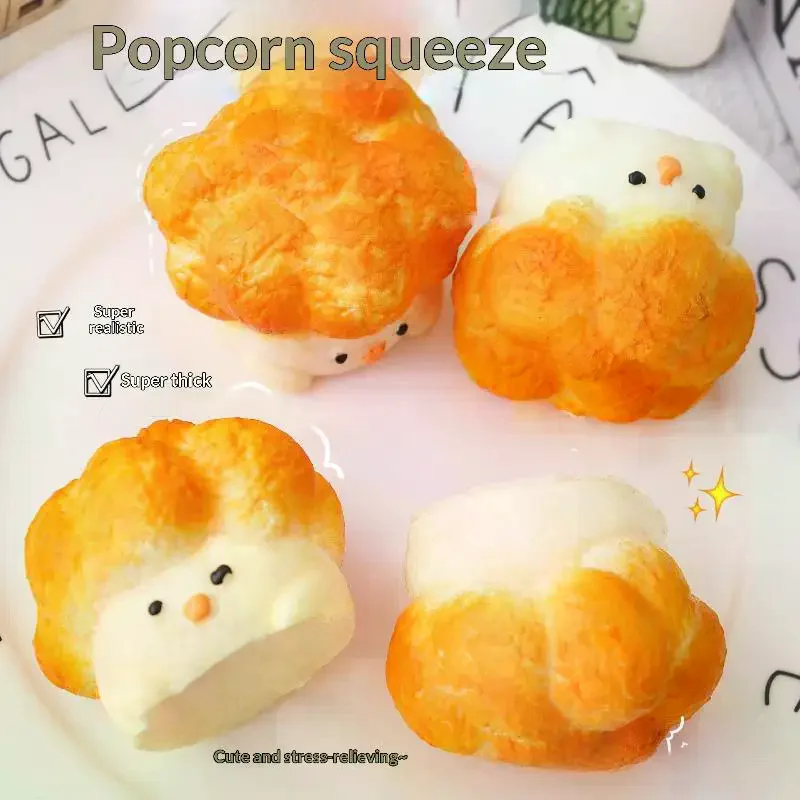 Popcorn Chicken Squeeze Toy Soft Slow Rising Portable Fidget Toy for Kids Adults Travel Stress Relief Small Gifts