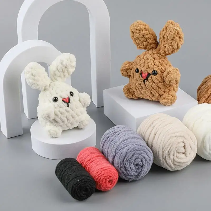 Kit per uncinetto per principianti Kit per uncinetto per bambini carino Kit per uncinetto per coniglietto pratico Set per uncinetto per principianti Kit per maglieria per principianti per bambini