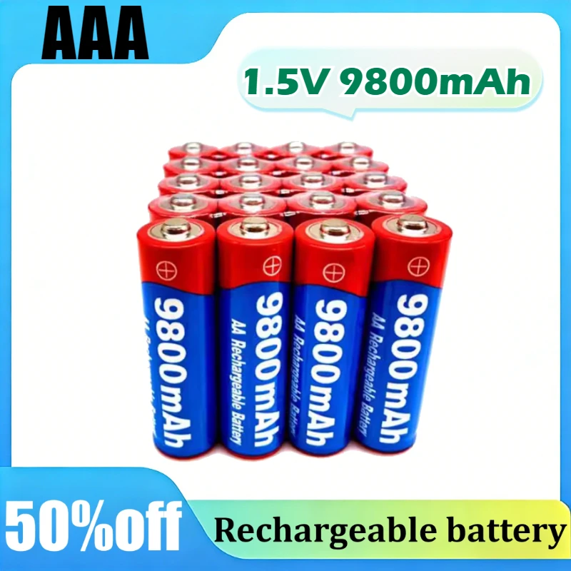 

AAA 1.5V 9800mAh Rechargeable Battery 4PCS for TV Box Remote Control High Capacity Replacement Battery