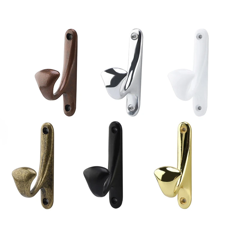 

2pcs Zinc Alloy Wall Hooks Behind-door Key Coat Hook Bathroom Towel Hook Organizer Kitchen Hardware Shelf Accessories