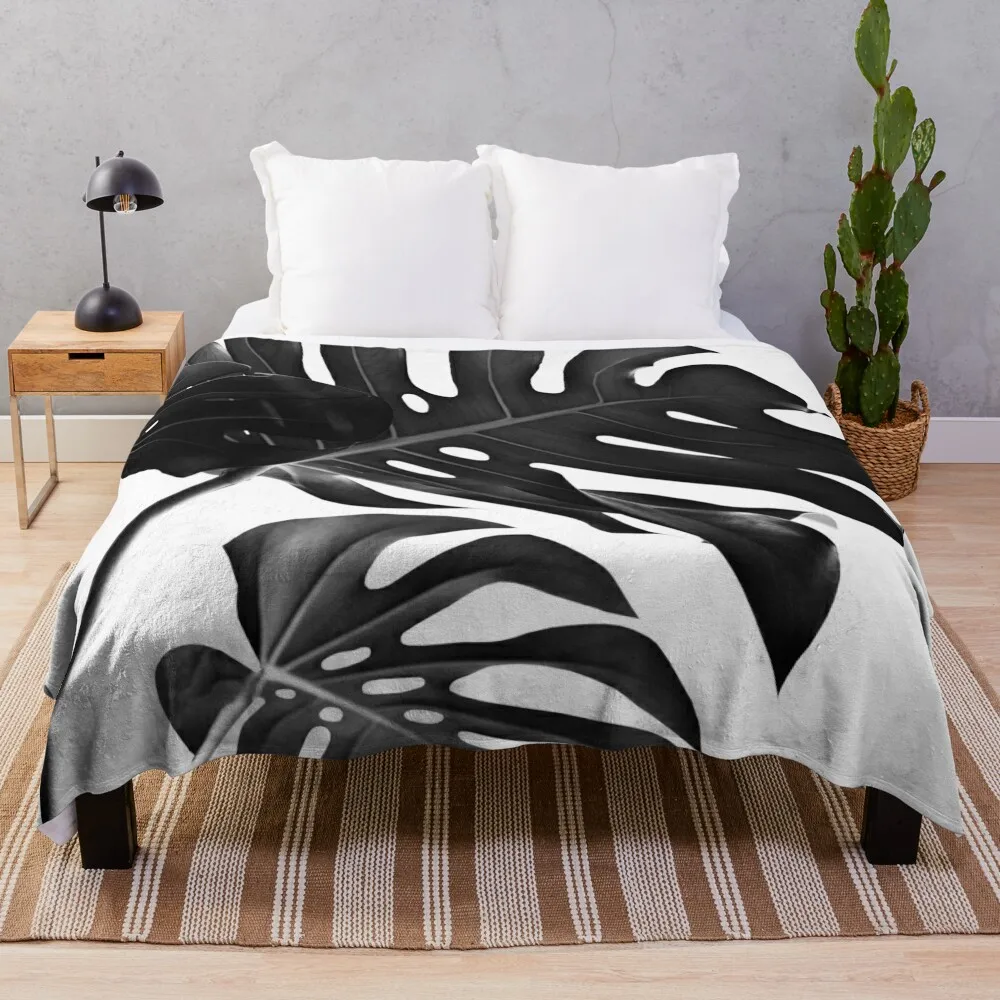 Tropical Monstera Finesse #2 #minimal #decor #art Throw Blanket Moving Kid'S Quilt Blankets