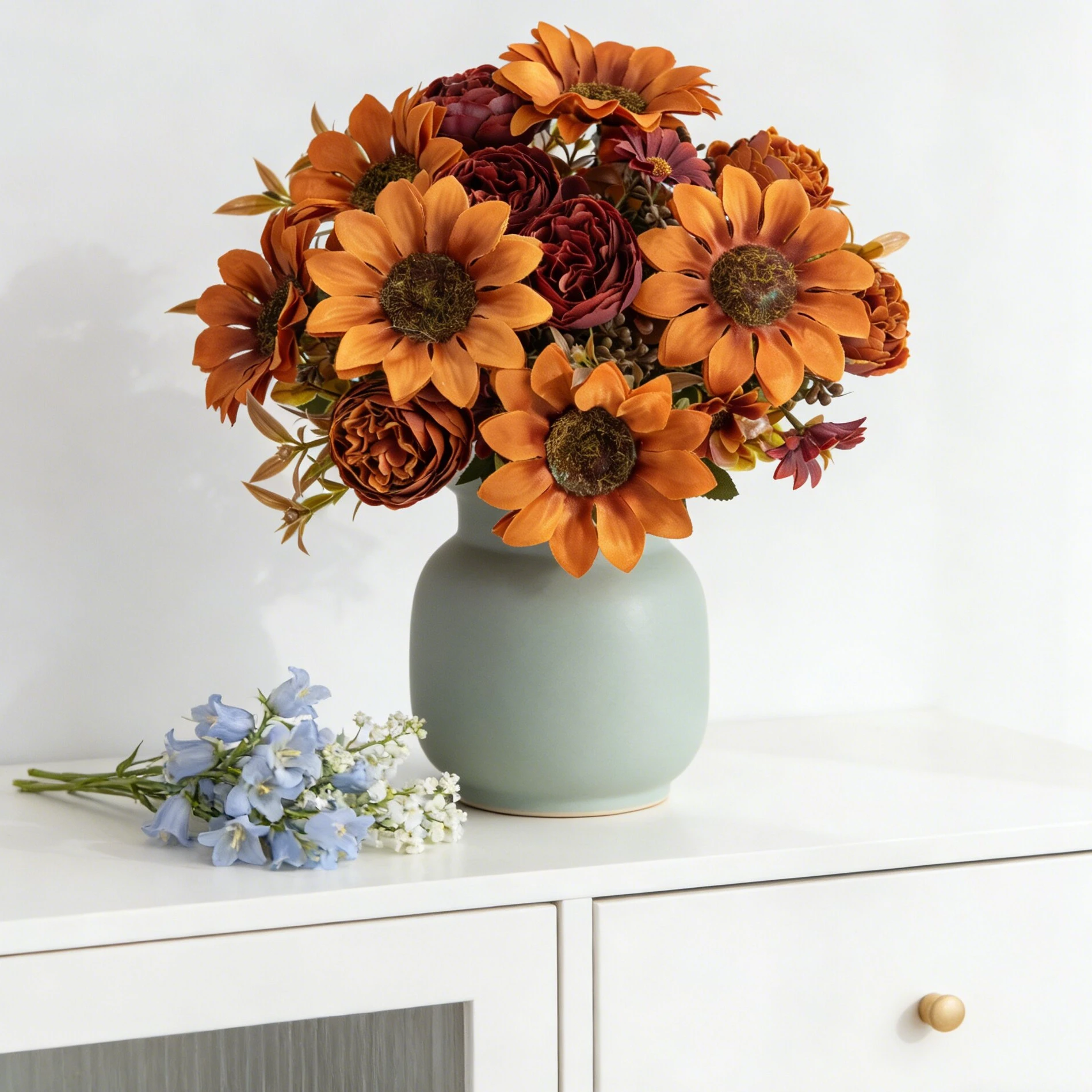 Künstliche Seiden-Sonnenblumen Festliche Tischdekoration Hochzeits-Brautsträuße Heim-Esstisch-Vase Fensterbank-Garten DIY-Dekorationen