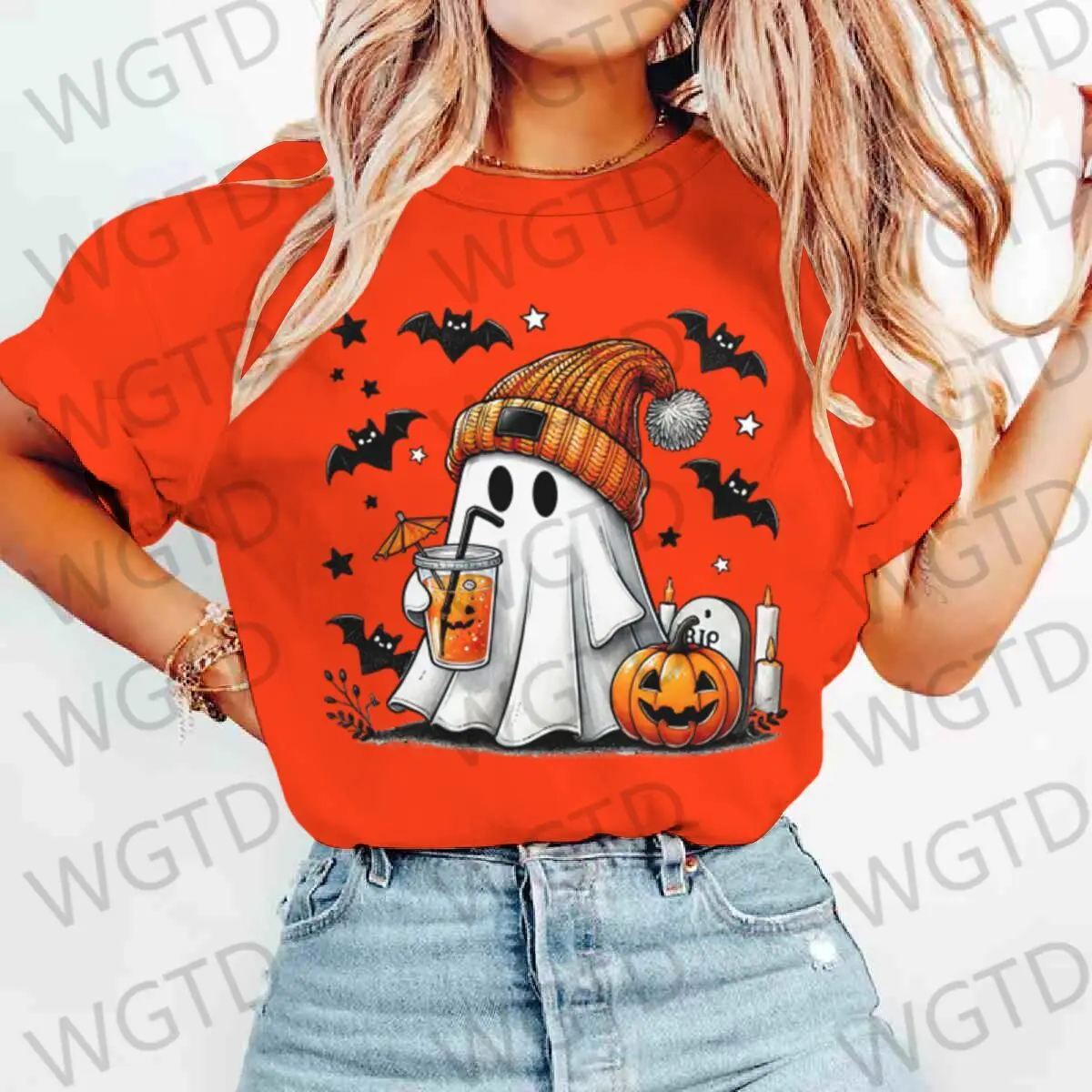 

Футболки с принтом тыквы и летучей мыши на Хэллоуин, летняя повседневная футболка для женщин, креативные футболки с короткими рукавами, футболка с изображением счастливого Хэллоуина