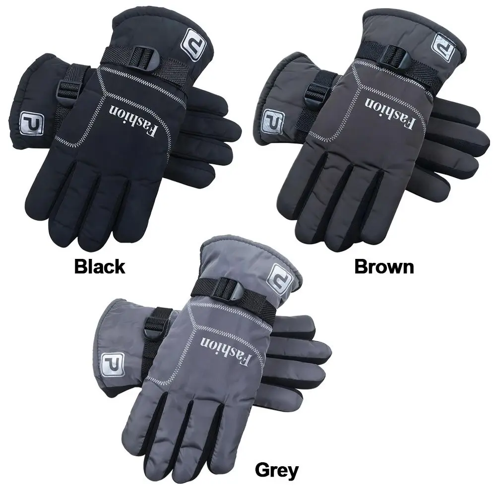 قفازات تزلج مفيدة مقاومة للماء، قفازات ثلج مريحة حرارية دافئة، قفازات شتوية مبطنة بالصوف لركوب الدراجات