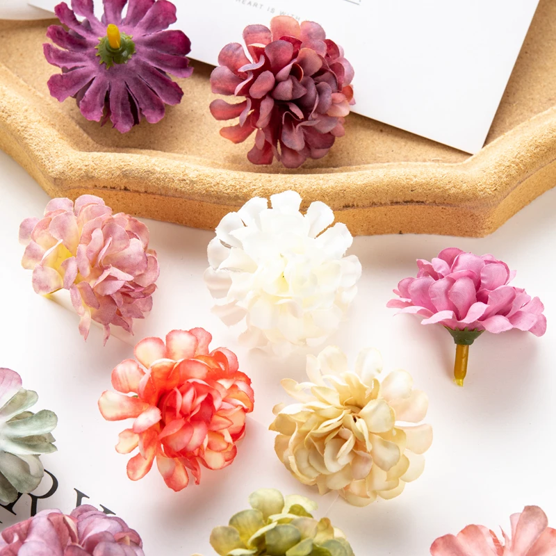 10 Stück künstliche Seiden-Hortensienblüten für Scrapbooking, Festdekoration, Heim- und Raumdekoration, Tischdekoration, Hochzeit, DIY-Geschenk, Süßigkeitenbox, Kuchenmaterial – Detail 2