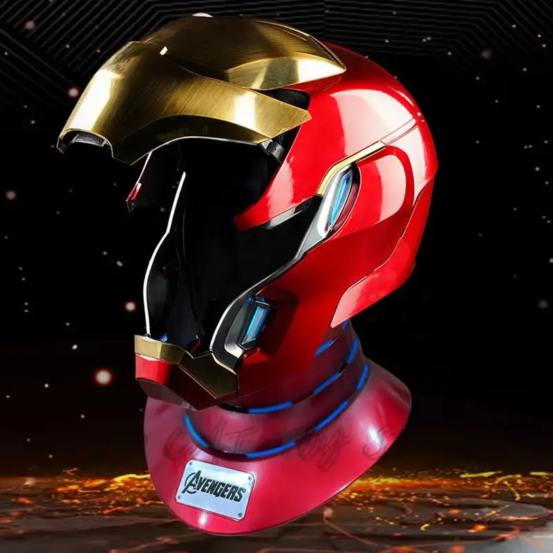 

Marvel Iron Man RC Mk50 Носимый голосовой шлем Коллекционная игрушка-фигурка для любителей анимации и подарков для косплея