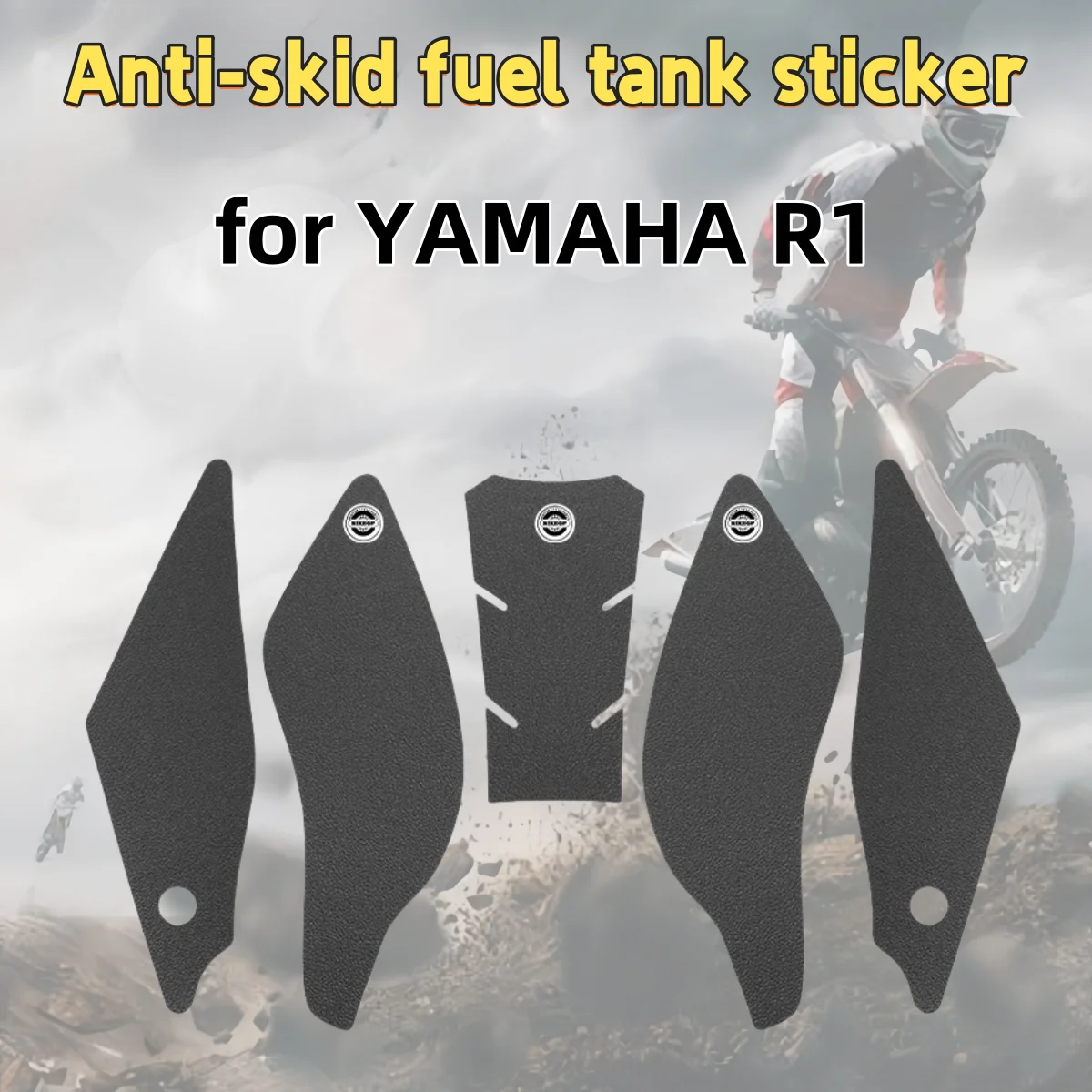 Adesivos para tanque de combustível de motocicleta YAMAHA R1 2020-2022, adesivos de espinha de peixe, antiderrapantes e resistentes ao desgaste