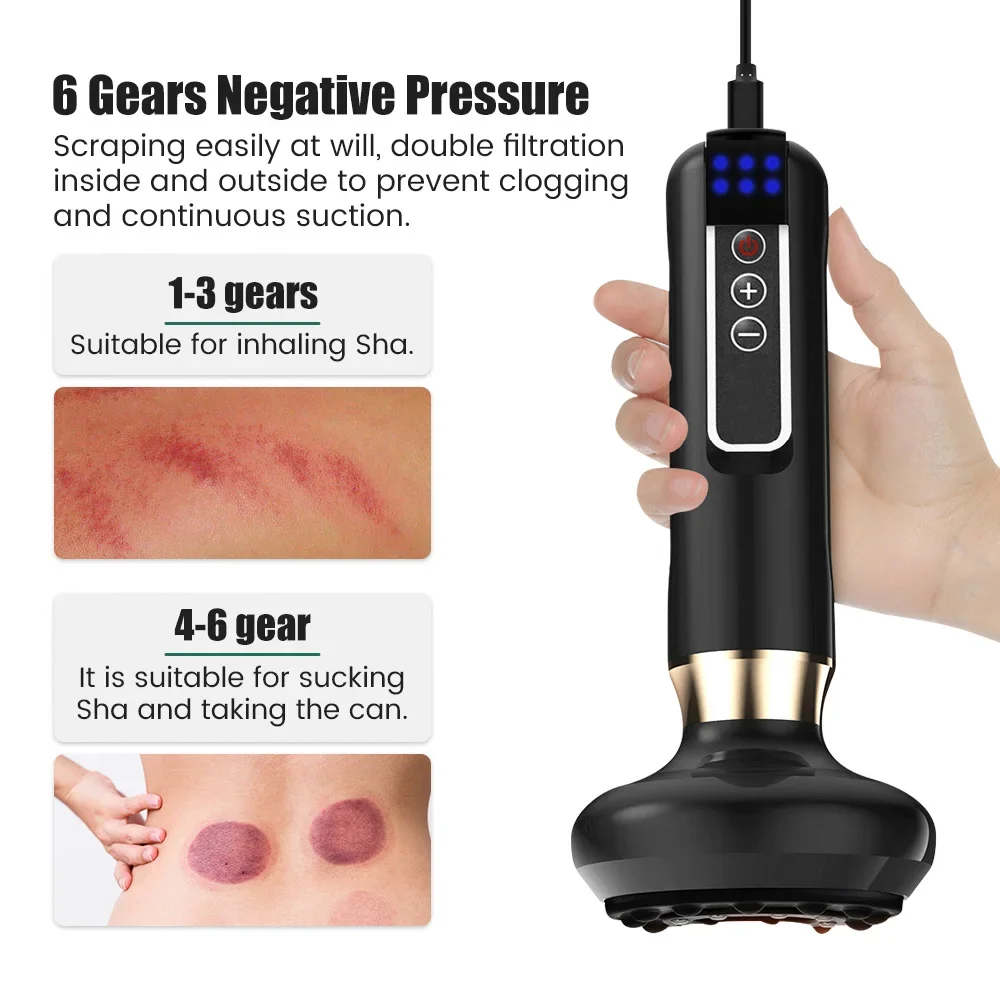 Smart Electric Cupping Massager Vacuum Suction Hot Compress Scraping Health Care Guasha Massage Instrument Body Massage