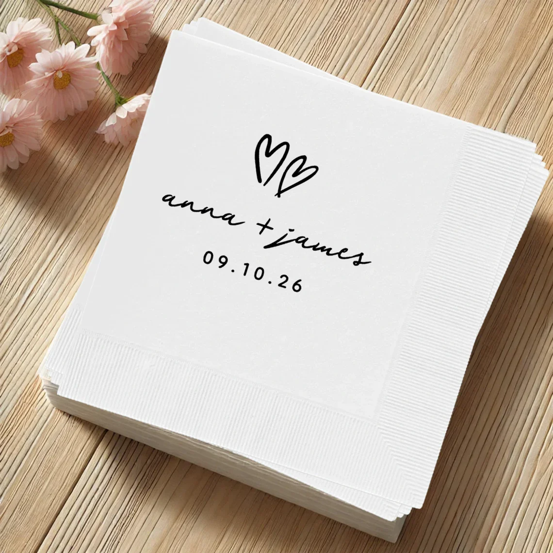 50 pçs guardanapos personalizados para casamento, guardanapos de casamento personalizados, guardanapos de cocktail, guardanapos de jantar de refeição, mesa de casamento minimalista de