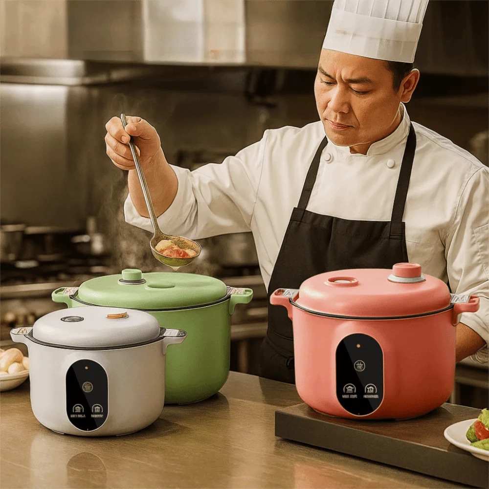 Easy 20cm Micro Pressure Cooker Non Stick Quick Heating Rice Cooker 2 L Anti-overflow Pressure Cooking Pot Household