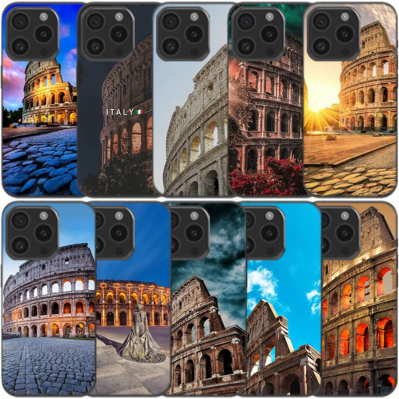 Colosseum Rome Italy Clear Phone Case For Apple iPhone 12 13 Mini 11 14 15 16 Pro Max Cover XS MAX XR Soft