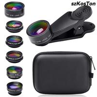 5/7/10 in 1 Phone Camera Lens Kit Wide Angle Lens/Macro Lens/Fisheye Lens/kaleidoscope/CPL/Color Lens For iPhone Samsung Sony