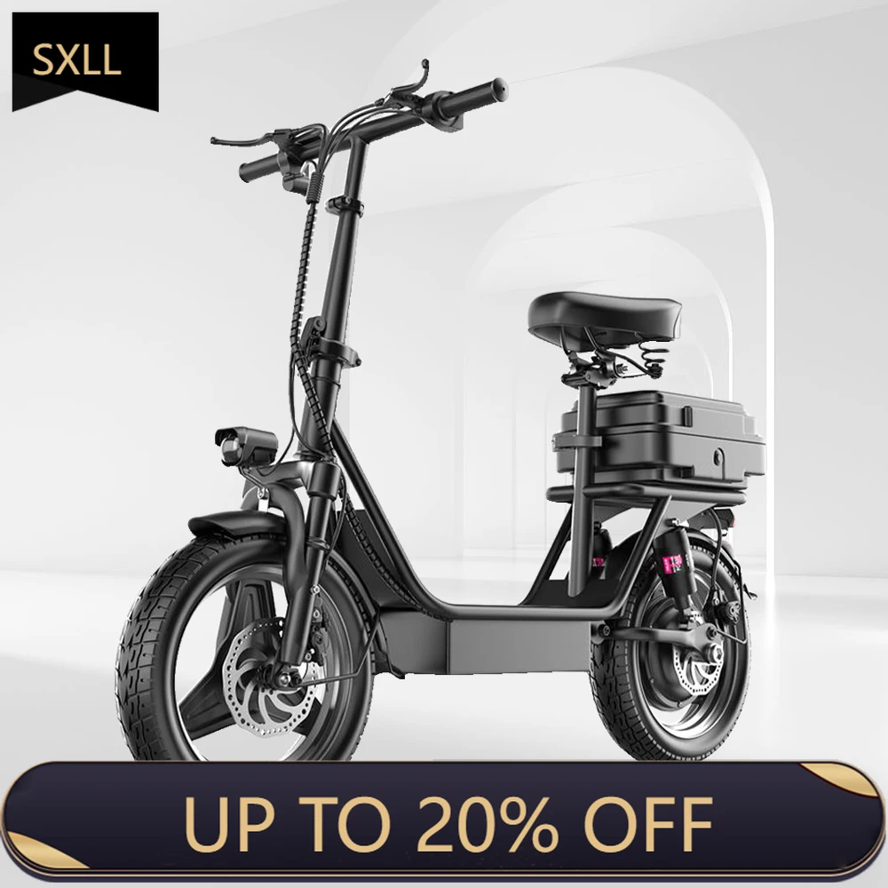 

SXLL 500W 14-inch two-wheel electric scooter aluminum alloy adult adjustable height electric bicycle motorcycle