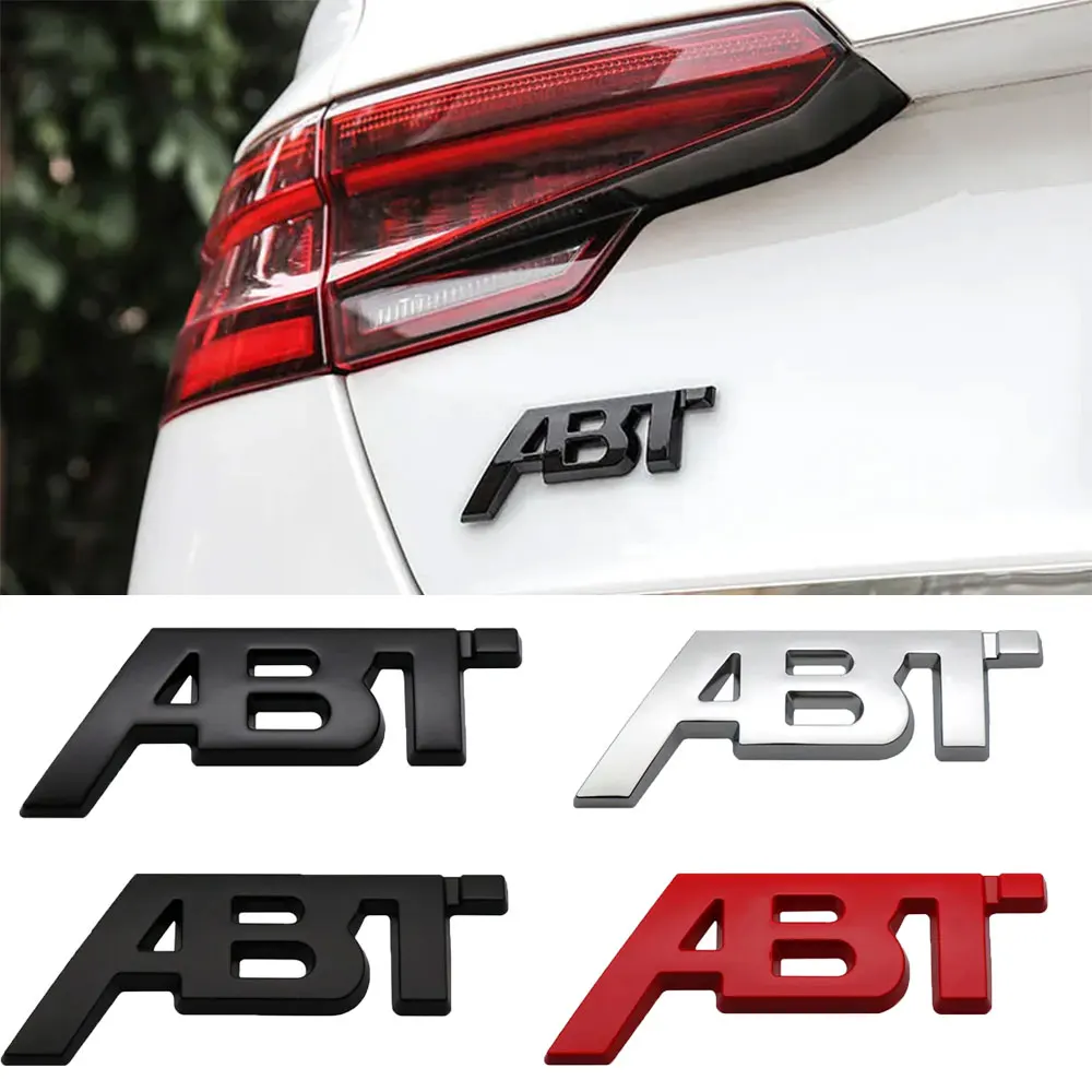 3D Metal ABT Sticker Car Rear Trunk Letter Logo Badge For A3 A4 A5 A7 A7 Q3 Q5 Q7 TT RS6 RS3 Accessories