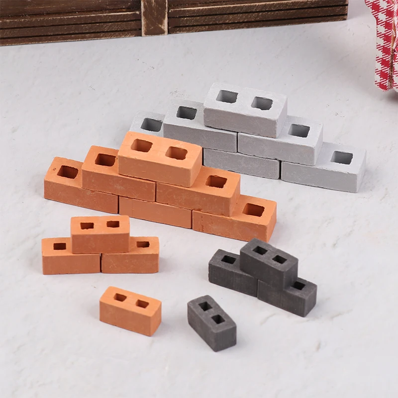 Blocs miniatures pour maison de poupée, 20/50 pièces, modèle 1/12, Micro paysage, Mini briques en béton, jouet, accessoires de Construction de Micro scène