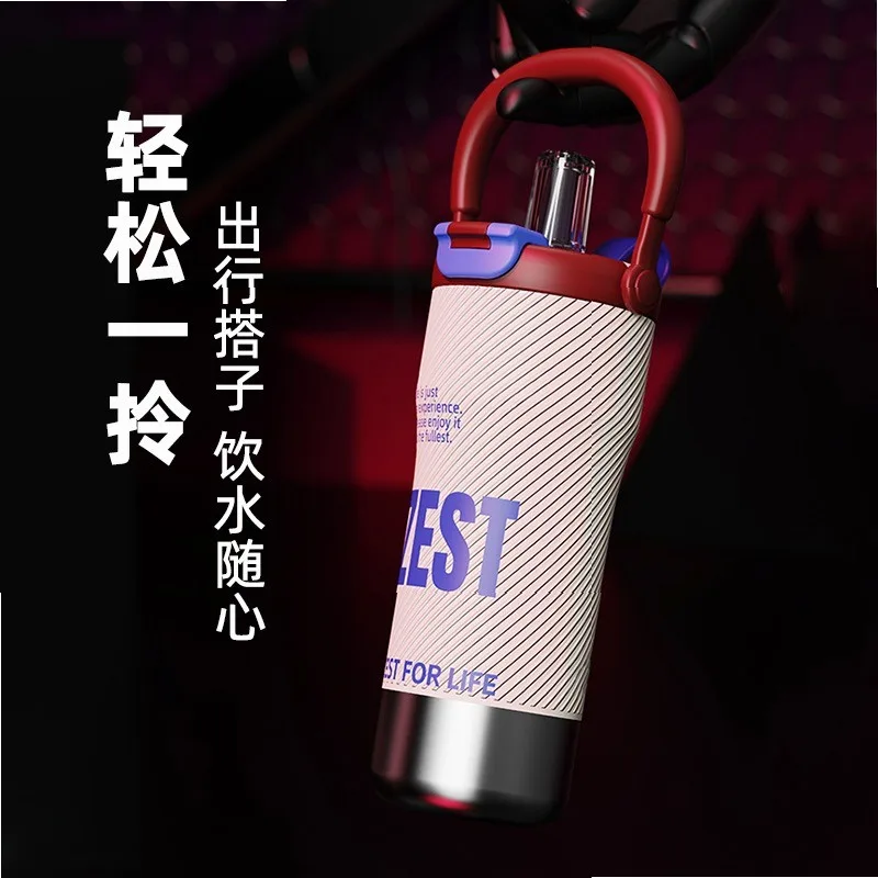 New Stainless Steel Insulated OfficeCup With a Lid And Straw Leak-Proof  High Looks Outdoor Sport Travel and Car Cup for student