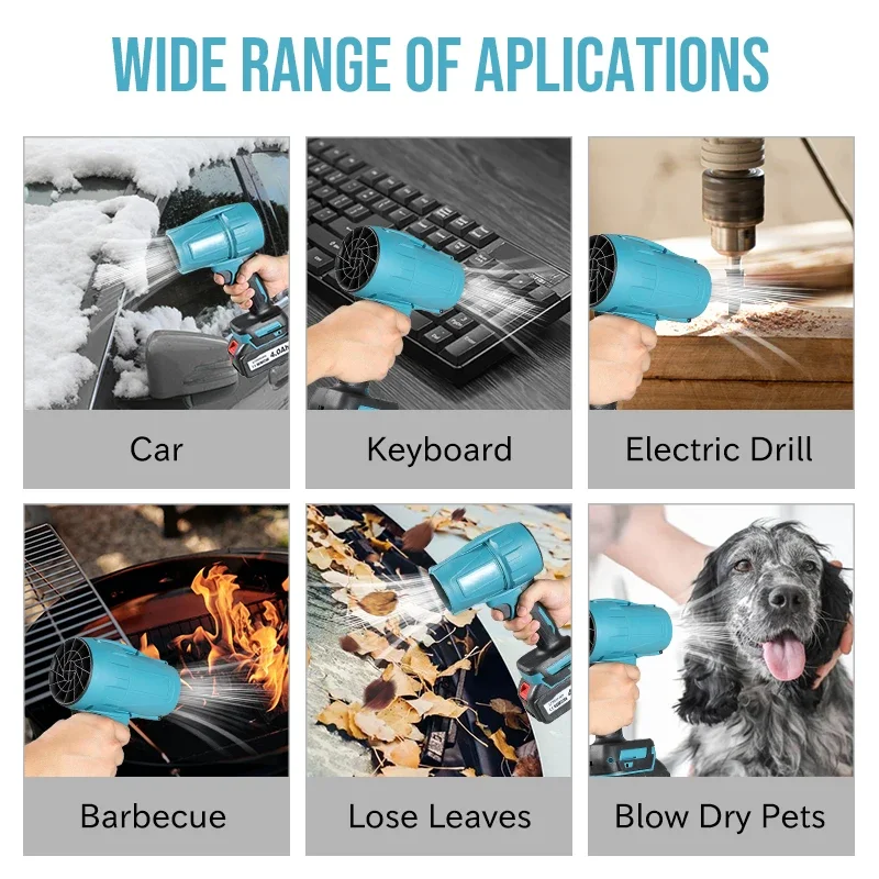 1500 واط الكهربائية فرش منفاخ الهواء جت توربو منفاخ مروحة 200 متر/الثانية مسدس هواء العنيفة مجفف السيارة الغبار تهب أداة لبطارية ماكيتا