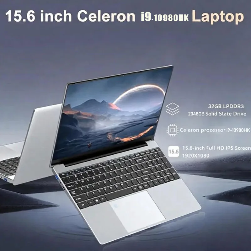 2026 Business Computer 15.6-inch Gaming Laptop Intel Core I9 10980HK IPS 4K Gaming Computer 16GB/32GB DDR3 1TB/2TB SSD M.2 Windo