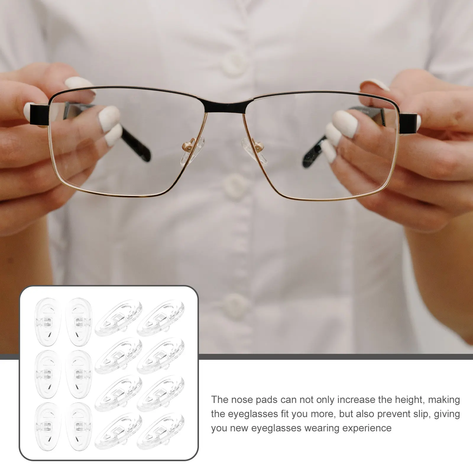 20 Pairs Nose Pads for Glasses Replacement Eyeglasses Antislip Parts Soft Silicone