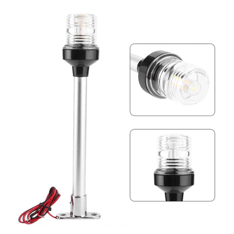 3x 12-24v à prova dwaterproof água barco marinho luz de vela lâmpada iate popa âncora luz led luzes de navegação 360 graus barco luz