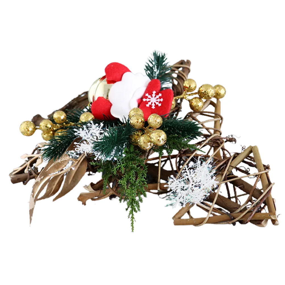 

Christmas Wreath Glitter Pine Branch nament Tree Twigs Cones Festive Hanging Pendant Xmas Decoration Holiday Photo Prop