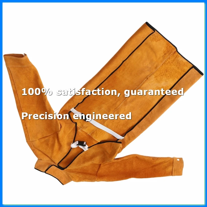 Delantal de Soldadura de 120 cm, Ignífugo, de Manga Larga, Ropa Protectora para Soldador, de Cuero Dividido, Modelo A07G