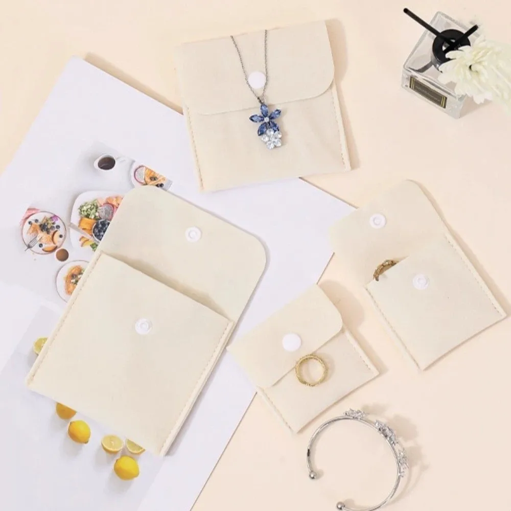 Microfiber Velvet Mini Jewelry Display Bag Foldable Small Necklace Ring Packing Bag Storage Case Container Earrings Organizer