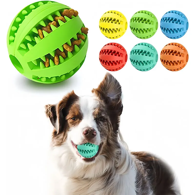 

Dog Food Ball pet Toys for Teeth Cleaning Training Non toxic Durable Interactive Puppy Chewing Balls for dog accessories