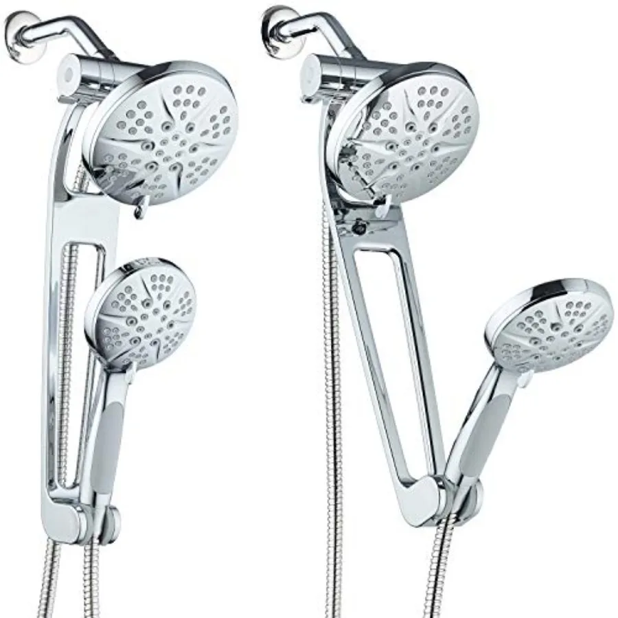 

Aquabar High-Pressure 48-mode 3-way Shower Spa Combo with Adjustable Extension Arm for Total Convenience Enjoy Luxury 6" Rainfa