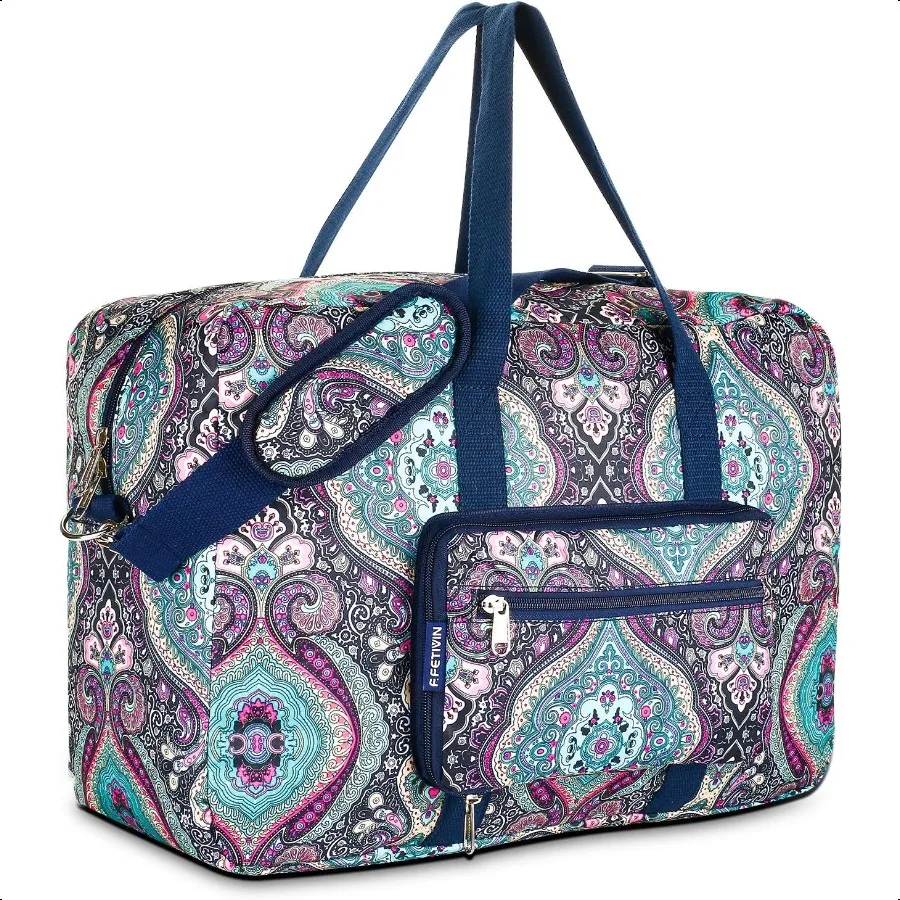 

Weekender Carry On Bag Travel Duffle Medium Overnight Bag for Women Green Floral