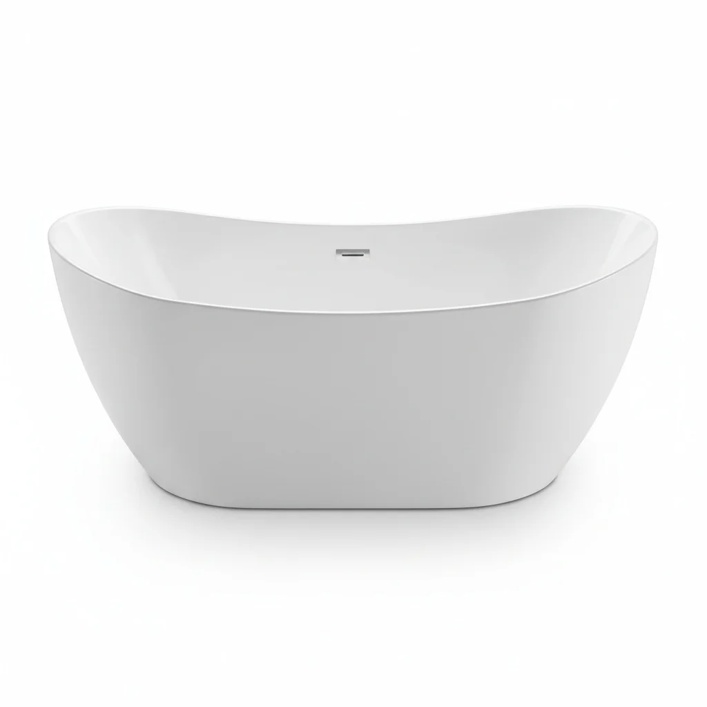 

Modern Oval Bathtub, 1.8m/71inch Pure Acrylic Freestanding Bathtub, Luxury Soaking Tub with Center Drain, CUPC Standalone Tubs