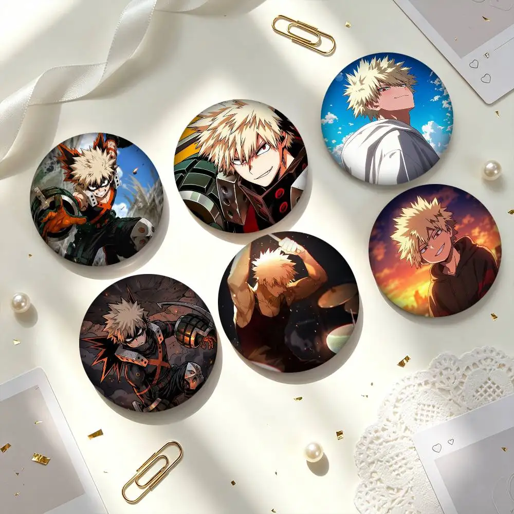 K-Katsuki B-Bakugo My Hero Academia  25 32 44 58 75mm Badges Personalized Round Brooches Pins Accessory Gift
