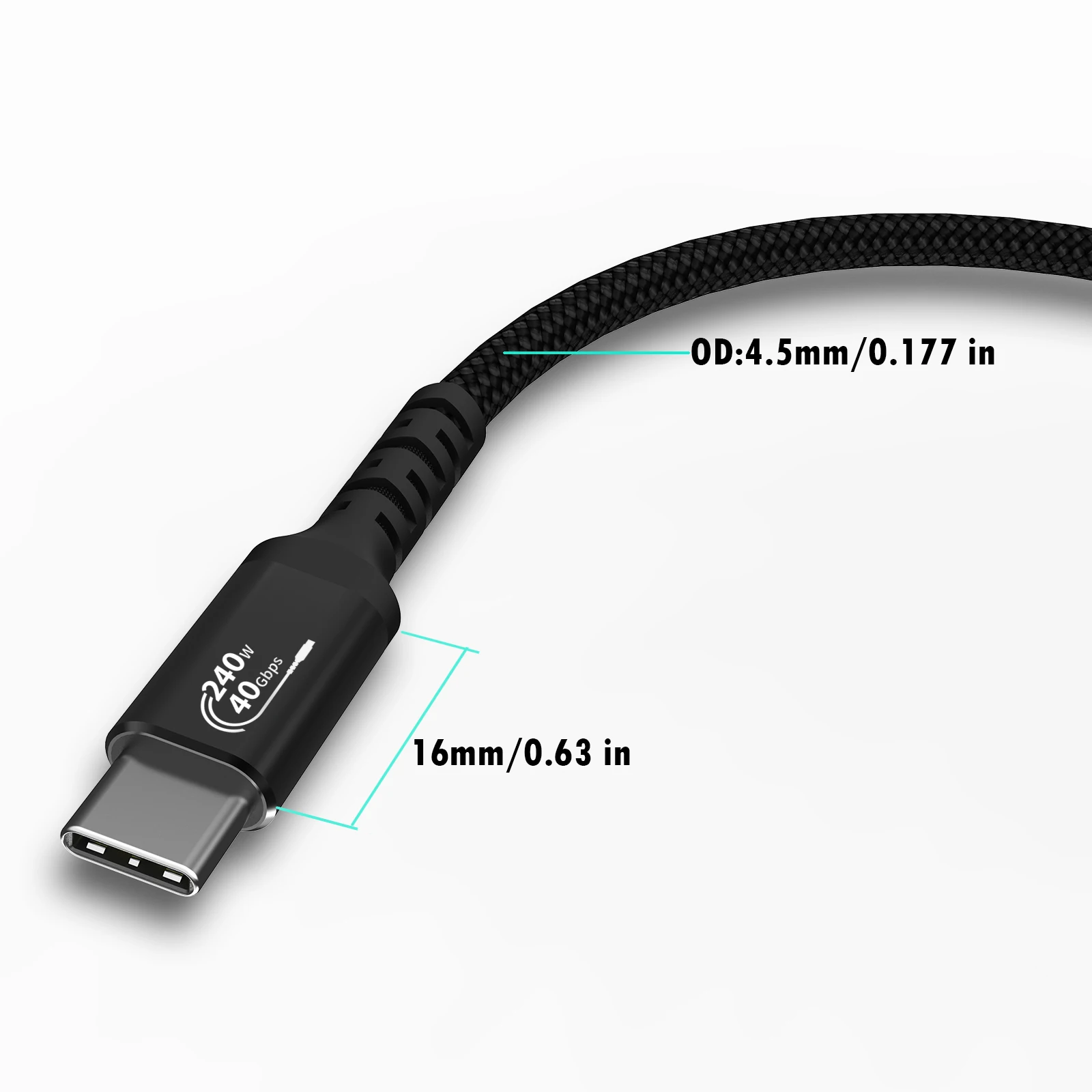 40Gbps Data Transfer USB4 Cable Compatible with Thunderbolt 3/4 8K@60Hz  240W Fast Charging for SSD Macbook Pro  iPhone 17 view 2
