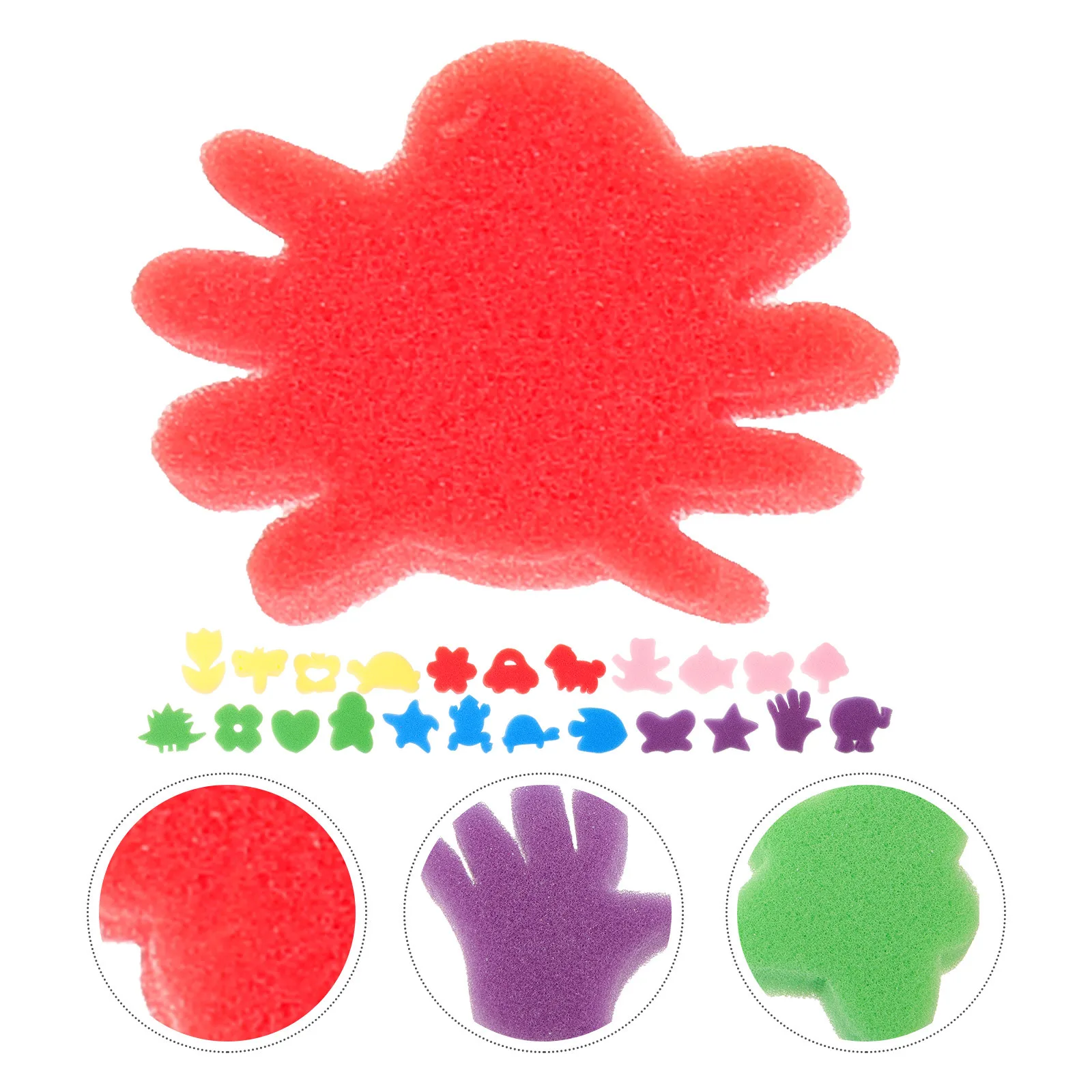 مجموعة فرشاة إسفنجية للرسم الفني مكونة من 24 قطعة بمقبض صغير ونمط ملون وسهل التنظيف وقابل لإعادة الاستخدام وأدوات الرسم