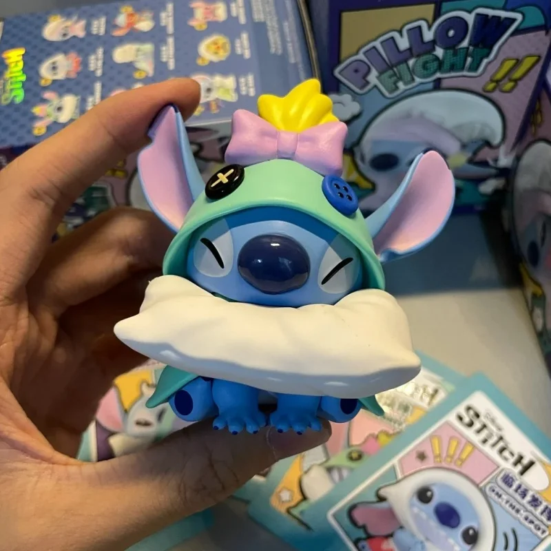 ของแท้ Miniso Disney Stitch หมอน Fight Series กล่องตาบอดอะนิเมะ Kawaii อินเทรนด์เครื่องประดับคอลเลกชันตุ๊กตาของเล่นของขวัญ