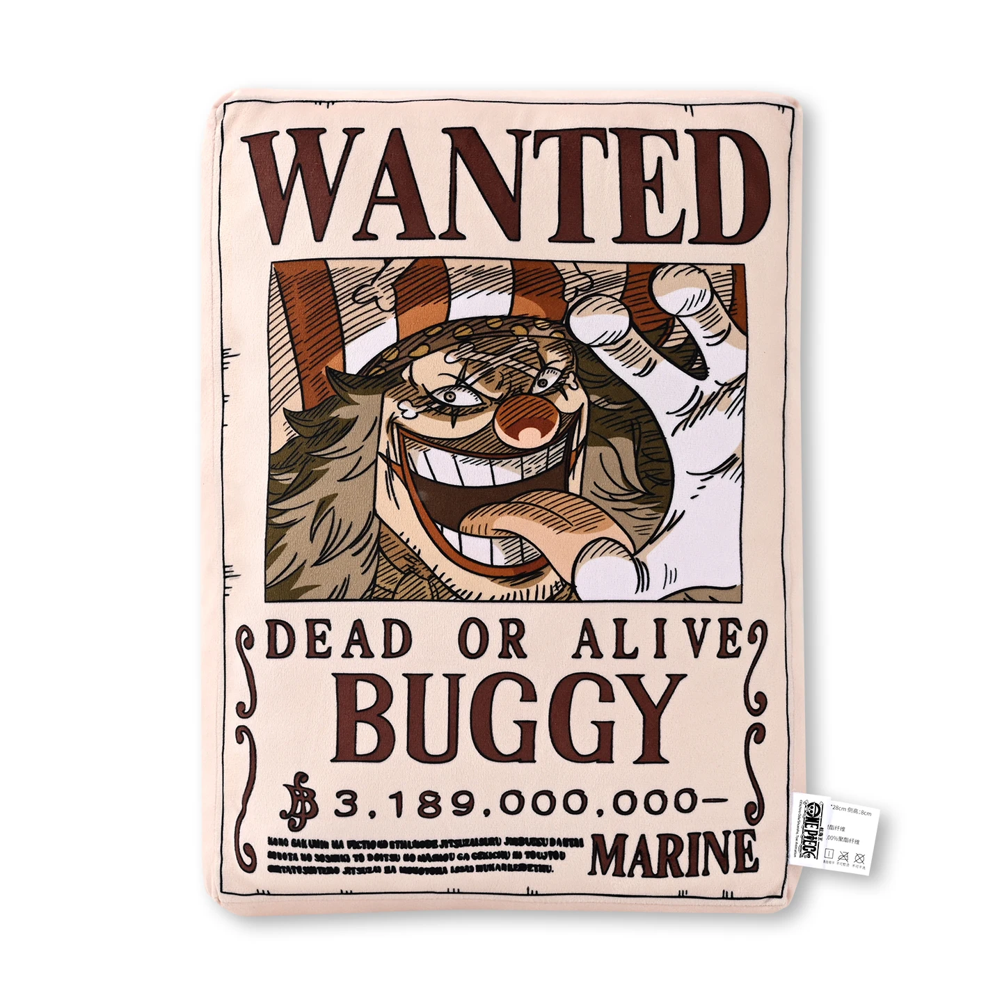 1 stuk officieel One Piece Wanted Poster kussen, dubbelzijdig anime sierkussen voor thuis, bank, kantoor, slaapkamer, collectie cadeau.
