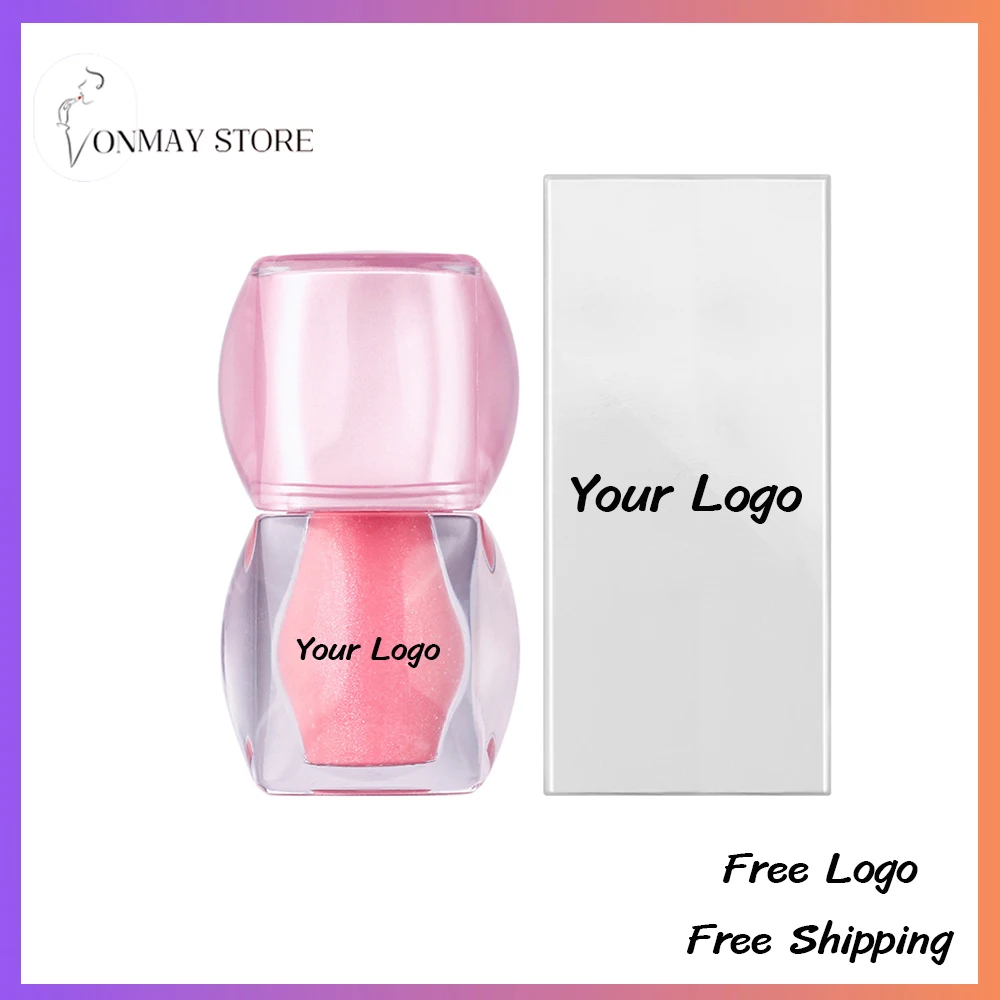 7-colors Private Label Lip Gloss Custom Logo Metallic-finish Pearlescent Fine-shimmer Glass-effect Lips Glaze Moist Makeup Vegan