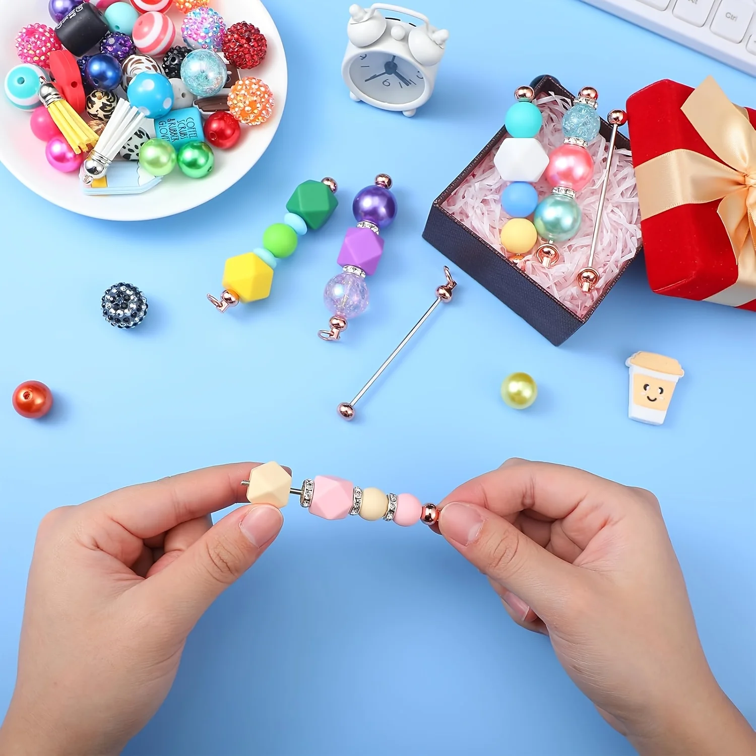22pcs Practical Blank Beadable Keychains DIY Beading Jewelry Supplies Making Supplies Accessories Project Pendant Ornaments - view 4