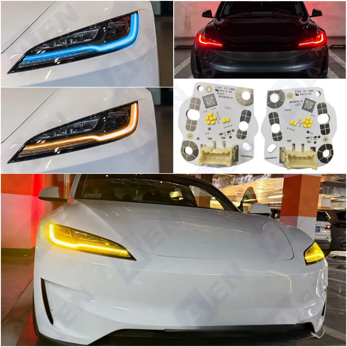 

Refit Day Non-RGB CSL Daytime Running Light DRL LED Boards For 2024 2025 Tesla Model 3 Yellow DRL Module Blue Red Car Accessory