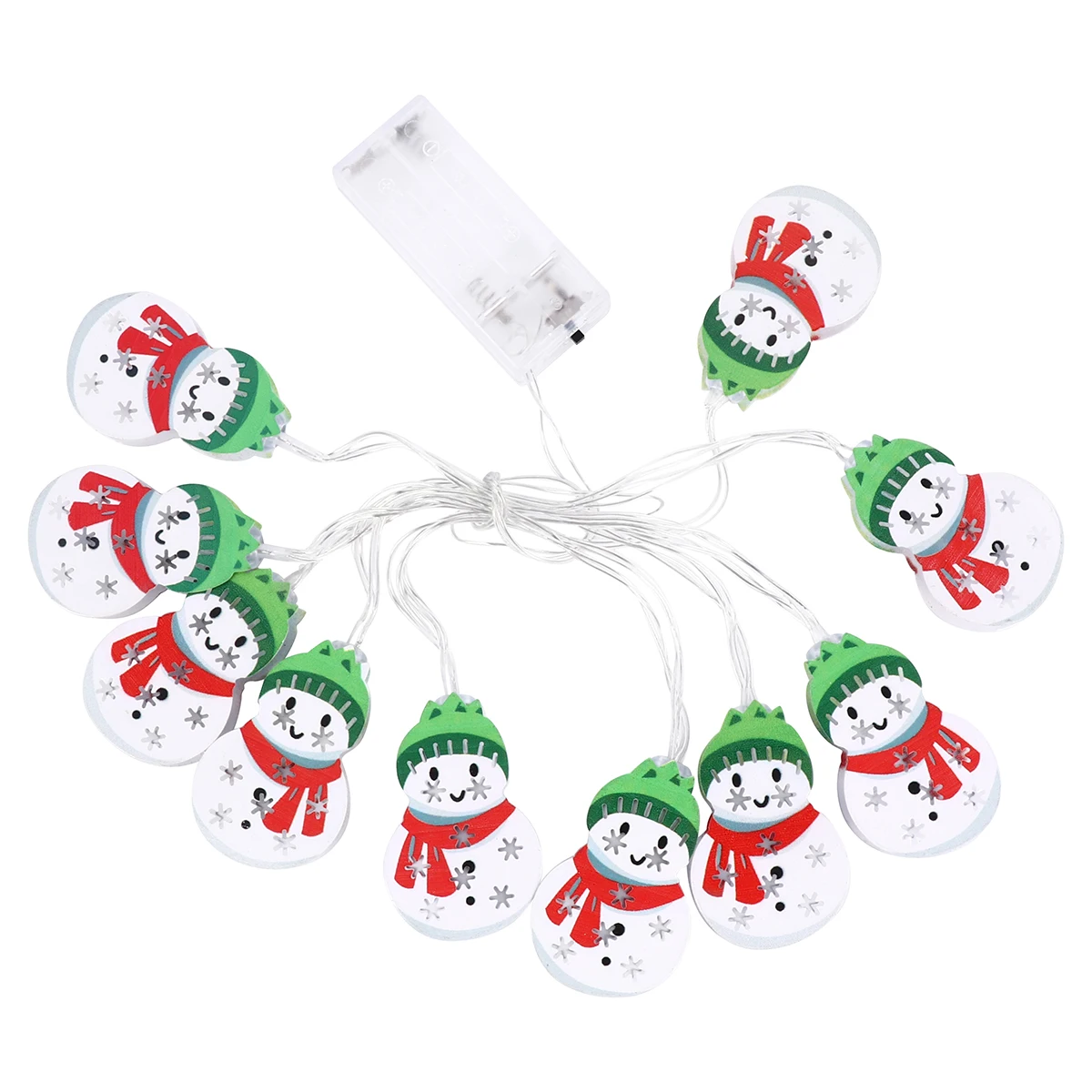 

Christmas Green Hat Snowman Light String White LED Party Decoration Strings Holiday Festive DIY Supplies Lamp Lighting Ornament