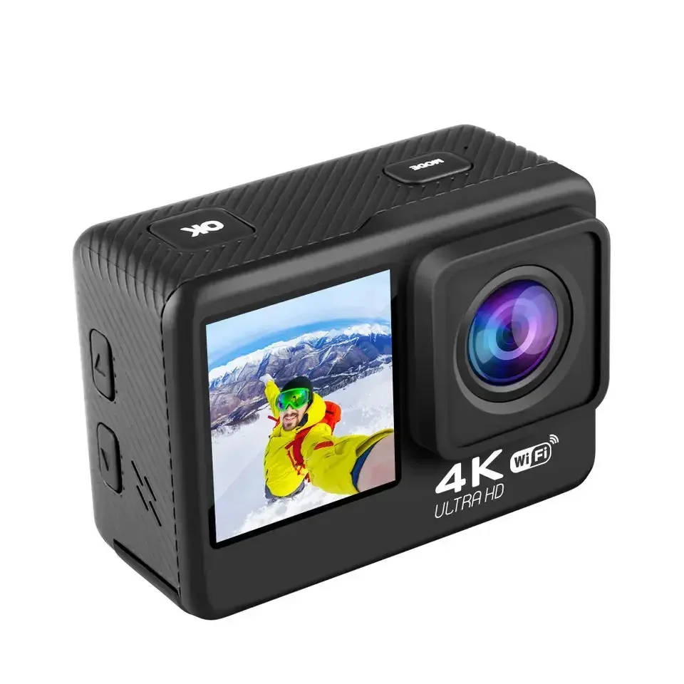 1 PCS sports anti shake camera, touch dual screen 4K image quality, wireless shooting, sports cycling recorder.